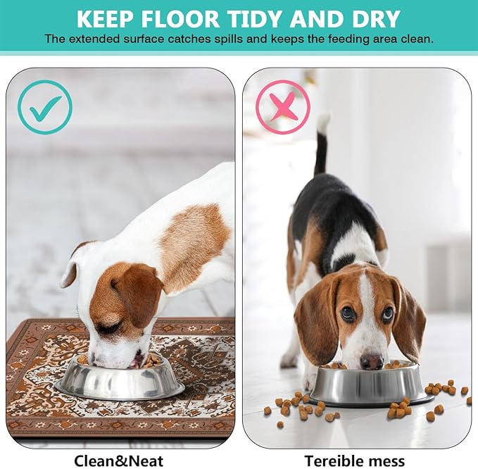 Pet Feeding Mat for Floors Waterproof Dog Mat for Food and Water Absorbent - Image 6