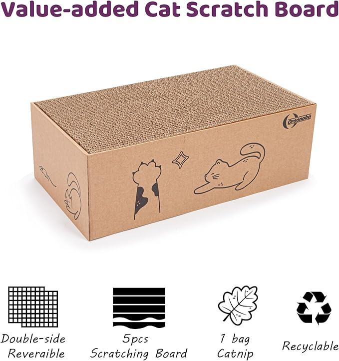 5 in 1 Cat Scratcher Cardboard, XL-Large Cat Scratch Pad, Cat Scratching Boards - Image 3