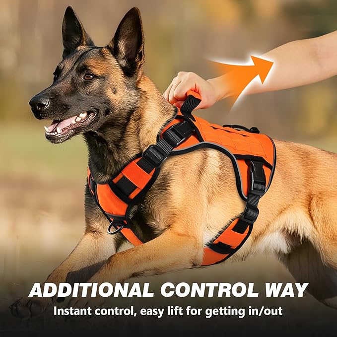 WINGOIN Orange Tactical Dog Harness - Image 3