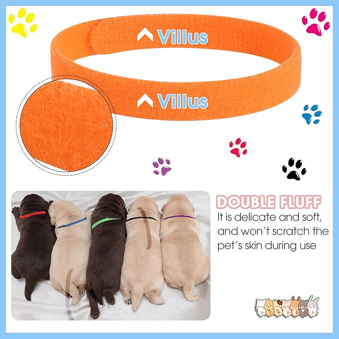 Frienda 60 Pieces Puppy Whelping Collars Newborn Pet Collars Double-Sided - Image 4