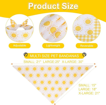 Summer Dog Bandanas Yellow Black XLarge 2PCS, Spring Scarf, Durable Triangle - Image 3