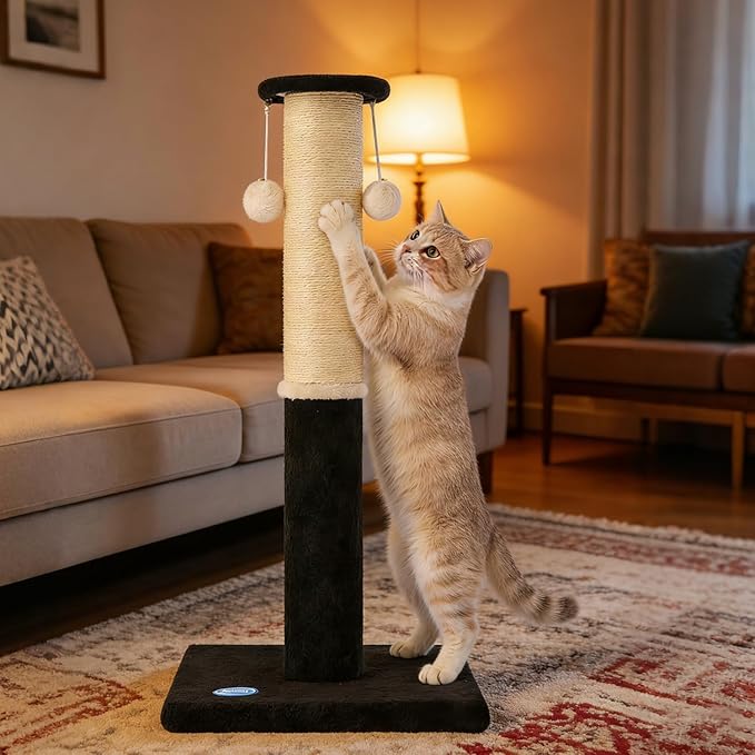 34-Inch Tall Cat Scratching Post, Komicoll Large Carpet Scratch Post, Sisal Cat - Image 8