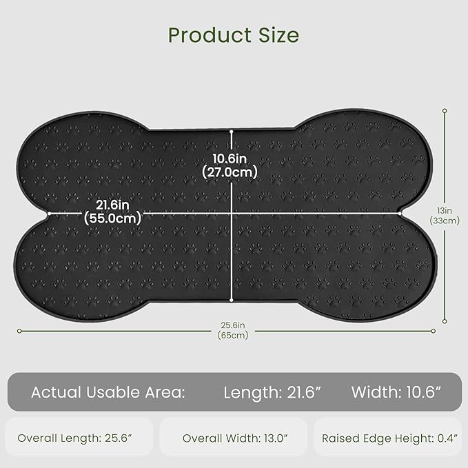 PWTAA Dog Food Mat Anti-Slip Silicone Dog Bowl Mat Thicker Pet Placemat - Image 2