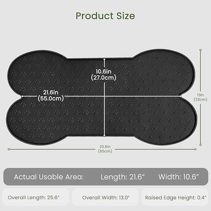PWTAA Dog Food Mat Anti-Slip Silicone Dog Bowl Mat Thicker Pet Placemat - Image 2