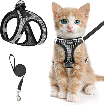 Cat Harness and Leash for Walking Escape Proof, Adjustable Kitten Vest Harness by SALFSE