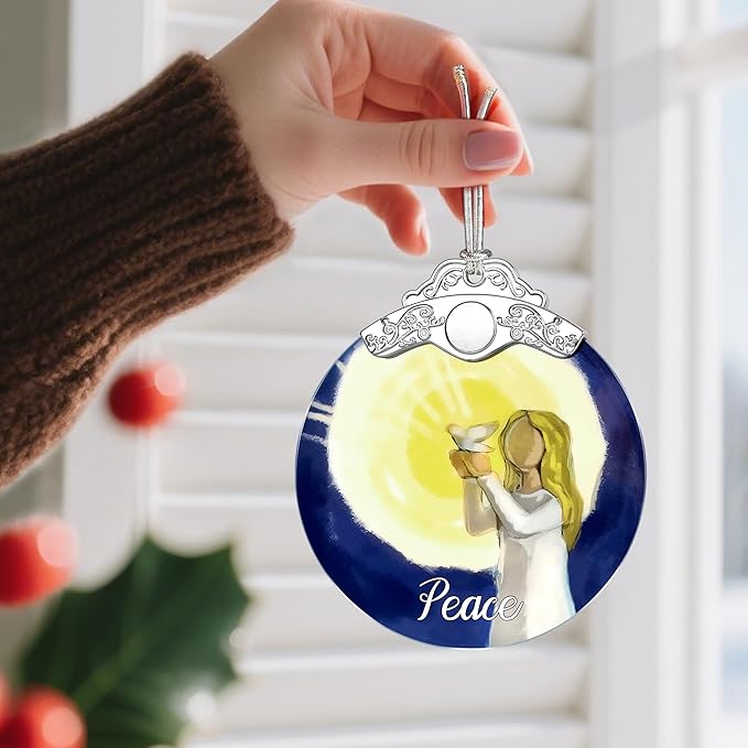 Stained Glass Ornament, Peace Angel Christmas Ornaments, Christmas Decorations - Image 2