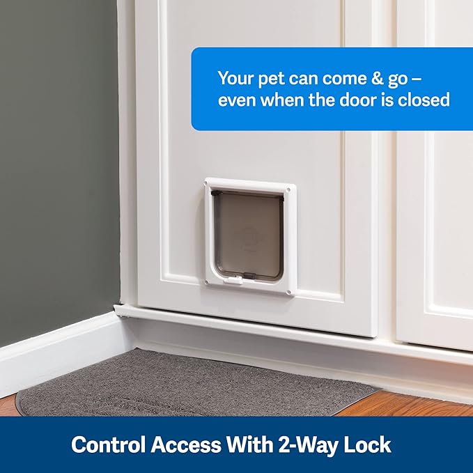 PetSafe Interior Cat Door: 2-Way Locking, Indoor Pet Door Flap-Tinted - Image 2