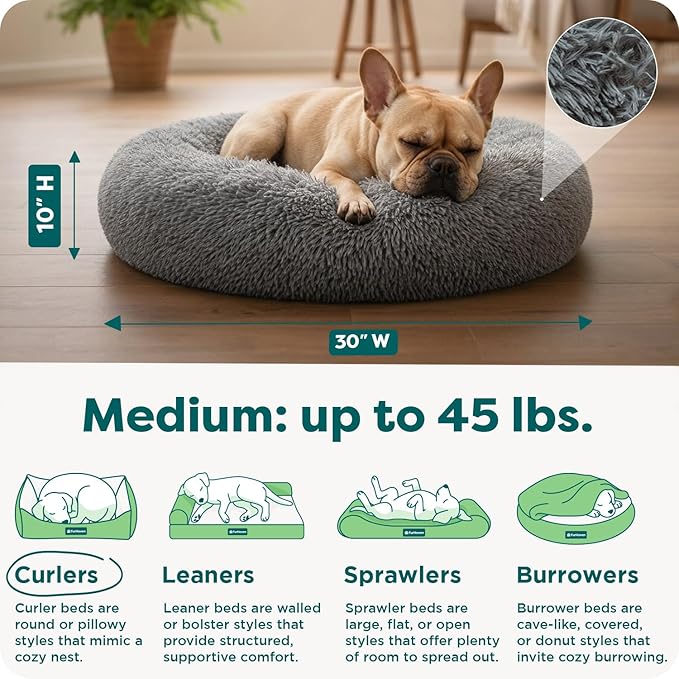 Furhaven 30" Round Calming Donut Dog Bed - Image 3