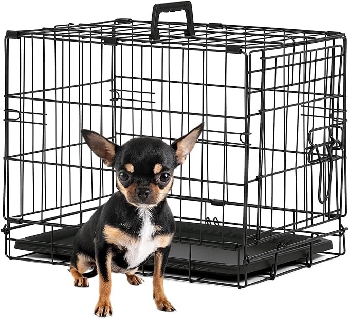 BestPet | Dog Crate | 18" | Black | Foldable Metal Kennel by BestPet