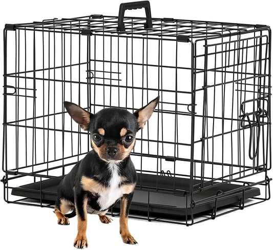 BestPet | Dog Crate | 18" | Black | Foldable Metal Kennel by BestPet