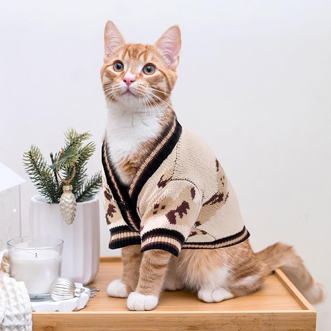 ABRRLO Small Dog Sweaters Cute Bear Dog Cardigans Clothes - Image 3