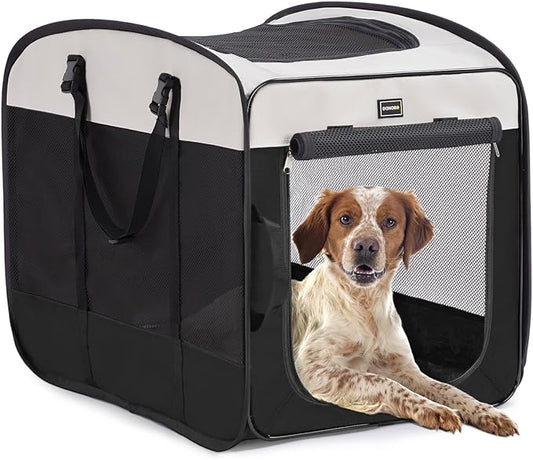 DONORO Dog Kennels and Crates for Medium Dogs, Portable Pop Up Indoor Pet Cage by DONORO