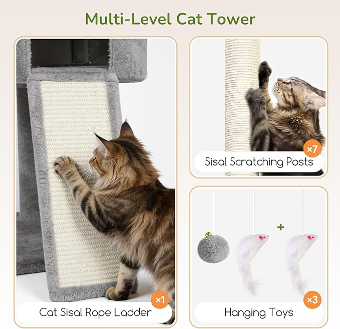 Globlazer 83in Heavy Duty Cat Tree, Giant Cat Tower - Image 5