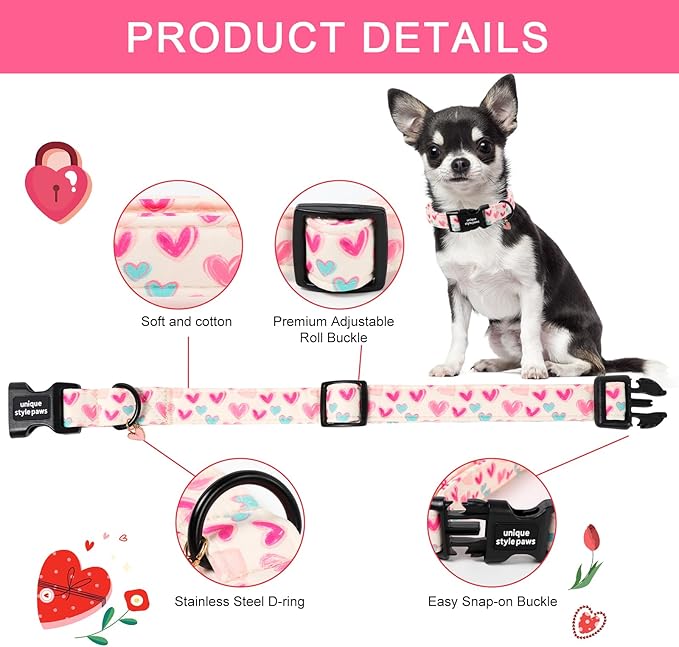 Unique Style Paws Valentine Dog Collar Plastic Buckle - Image 2