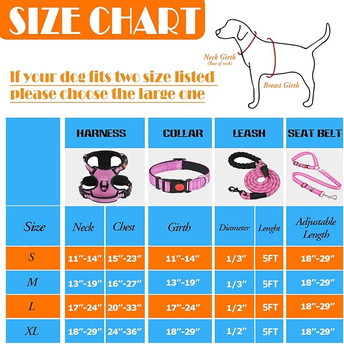 LOBEVE No Pull Dog Harness, Collar & Leash Set | Includes Dog Seat Belt - Image 3