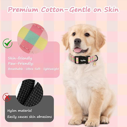 Dog Collar with Colorful Check Pattern, Spring Summer Collection Dog Collar - Image 3