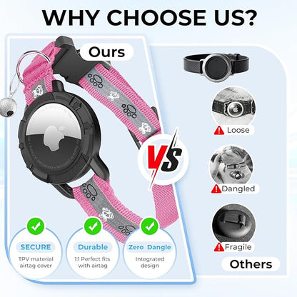 Breakaway AirTag Cat Collar, Reflective Cat Tracker Collar - Image 7