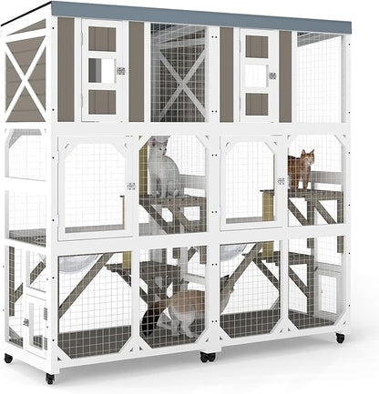 64.4" L Catio Outdoor Cat Enclosure, Outdoor Cats House by MayugardeningPetfurniture