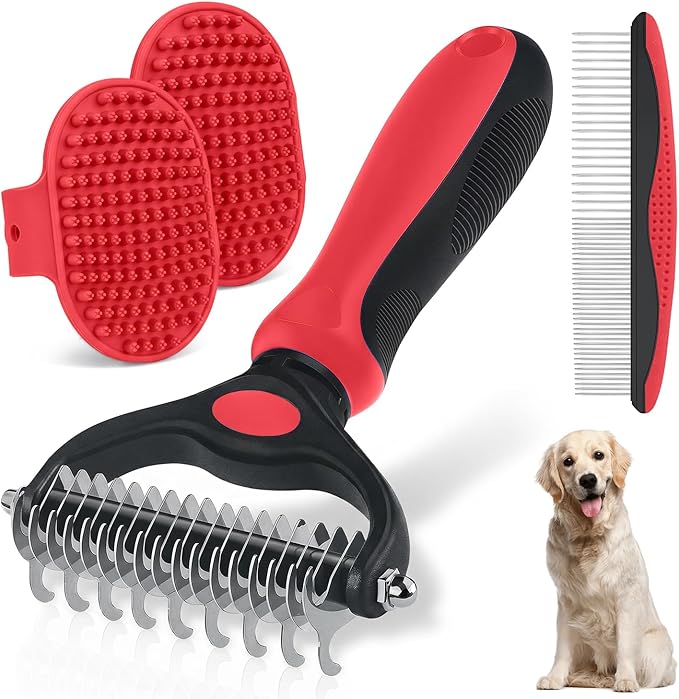 Double-Sided Pet Grooming Rake by Unknown