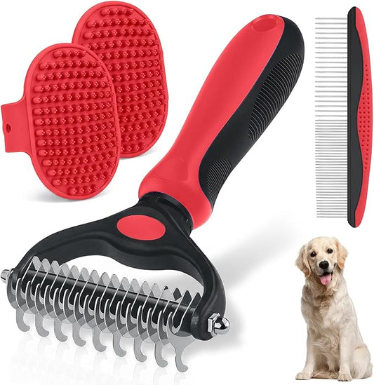 Double-Sided Pet Grooming Rake by Unknown