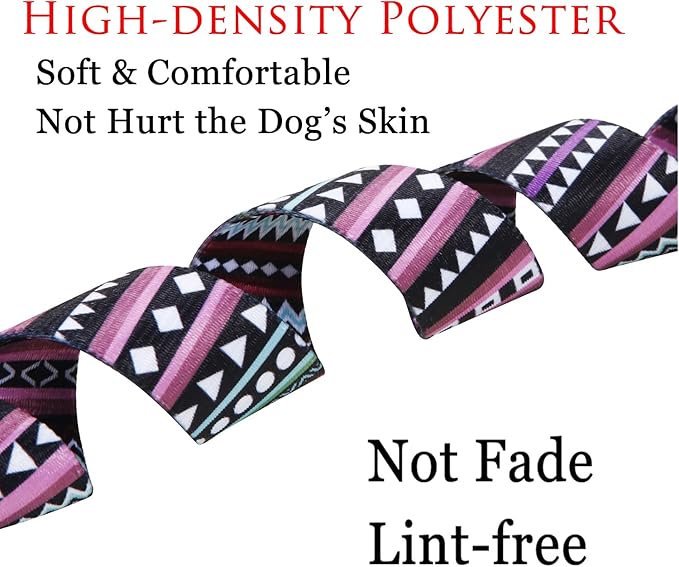 Mihqy Dog Collar with Bohemia Floral Tribal Geometric Patterns - Image 5
