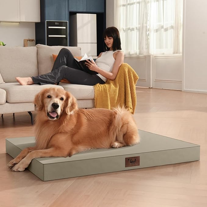 Outdoor Dog Bed for Small Dogs & Cats, Waterproof Dog Crate Mat Orthopedic Egg - Image 5