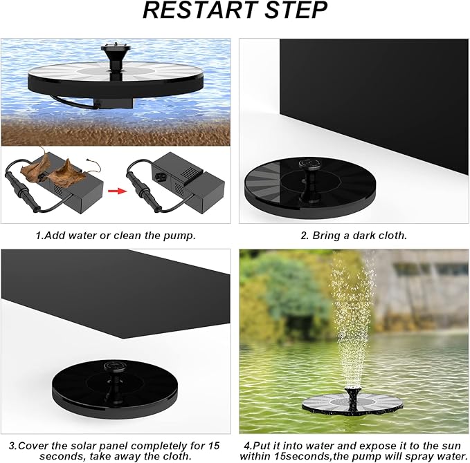Solar Fountain Pump for Bird Bath, 1.4W Water Fountain - Image 5