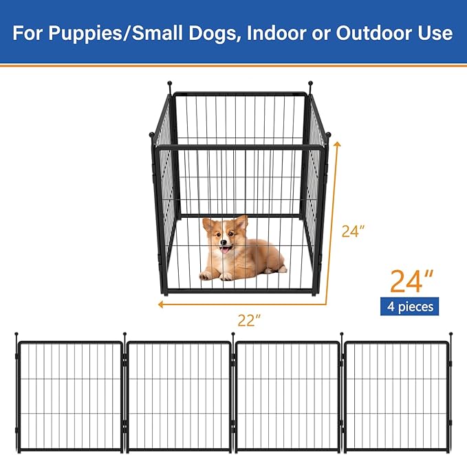 Dog Playpen Add-on 24 inch 4 Panels - Image 2