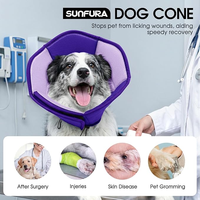 Dog Cone - Soft Cone for Dogs to Stop Licking, Pet E-Collar Alternative After - Image 2