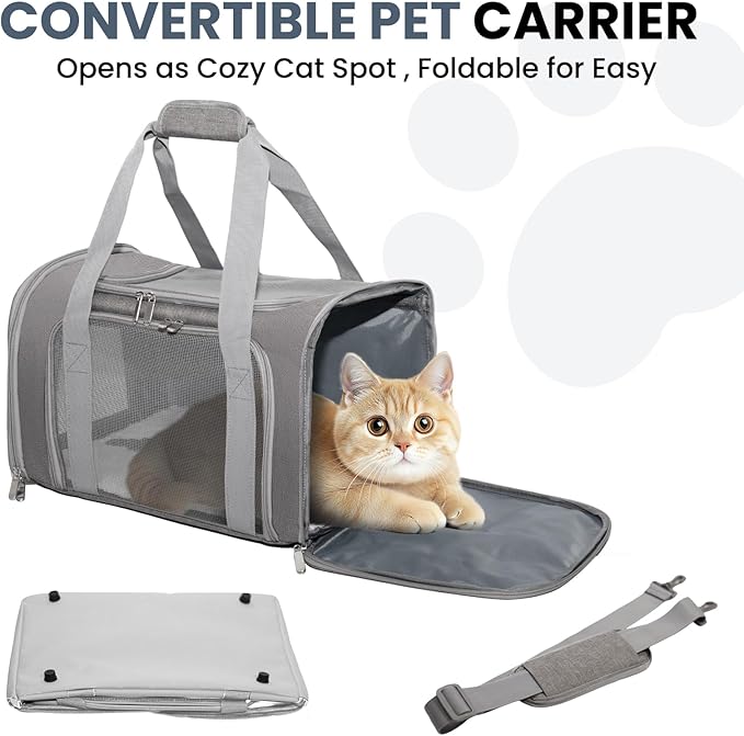 Expandable Cat Carrier Airline Approved Soft-Sided Pet Travel Carrier - Image 6