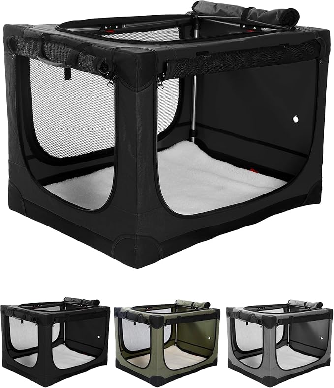 Veraste 42" L x 31" W x 31" H Collapsible Travel Dog Crate, Quick-Setup by Veraste