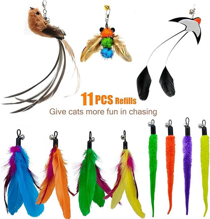 miwoowim Interactive Cat Wand Toy Set – 2 Retractable Wands - Image 5