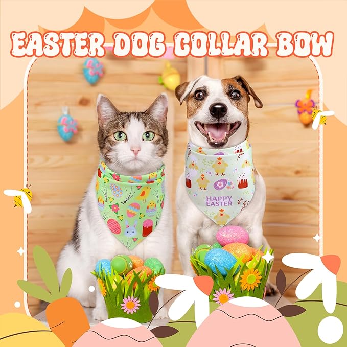 Preboun 50 Pcs Easter Dog Bandanas Bulk Bunny Dog Bandanas - Image 6