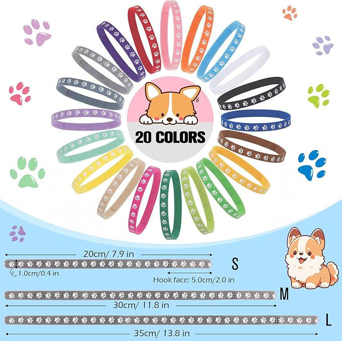 Frienda 60 Pieces Puppy Whelping Collars Newborn Pet Collars Double-Sided - Image 6