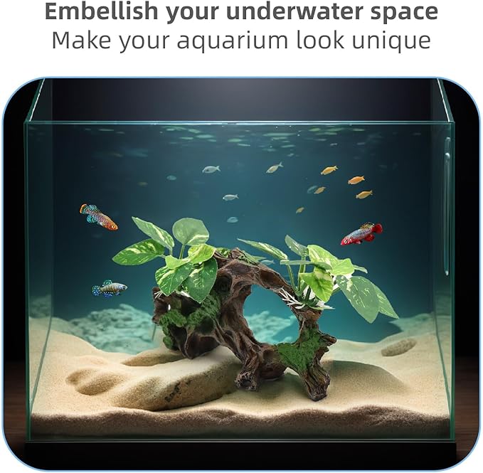 relaqcc Fish Tank Decorations Artifical Driftwood Cave Aquarium Decor Ornaments - Image 5