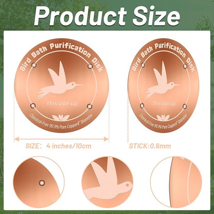 4 Inches Pure Copper Bird Bath Purification Disk, 0.6mm thick, Reinforced - Image 2