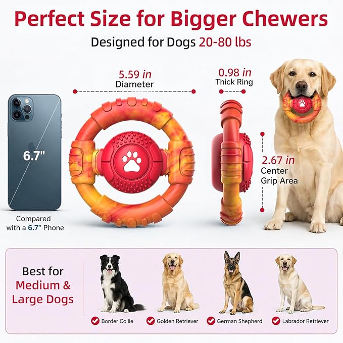 Pamlulu Tough Dog Toys for Aggressive Chewers, Indestructible Dog Toy for Large - Image 3
