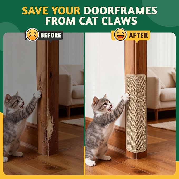 ENONCI Door Protector from Cat Scratching 19.6" x 7.8" Cat Wall Corner Scratcher - Image 3