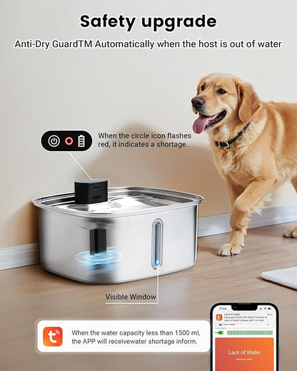 Smart Dog Water Bowl Dispenser Large, 10L/ 2.64Gal Cordless Dog Water Fountain - Image 6
