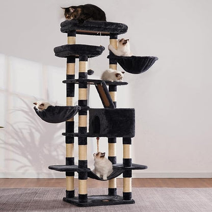 Heybly Cat Tree, 68 inch Multi-Level Cat Tower - Image 5