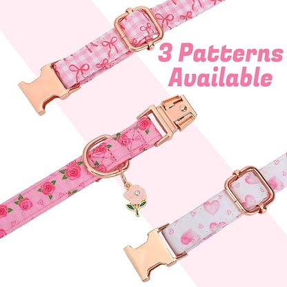 3 Pack Pink Dog Collars for Small Dogs Girl Dog Collar - Image 3