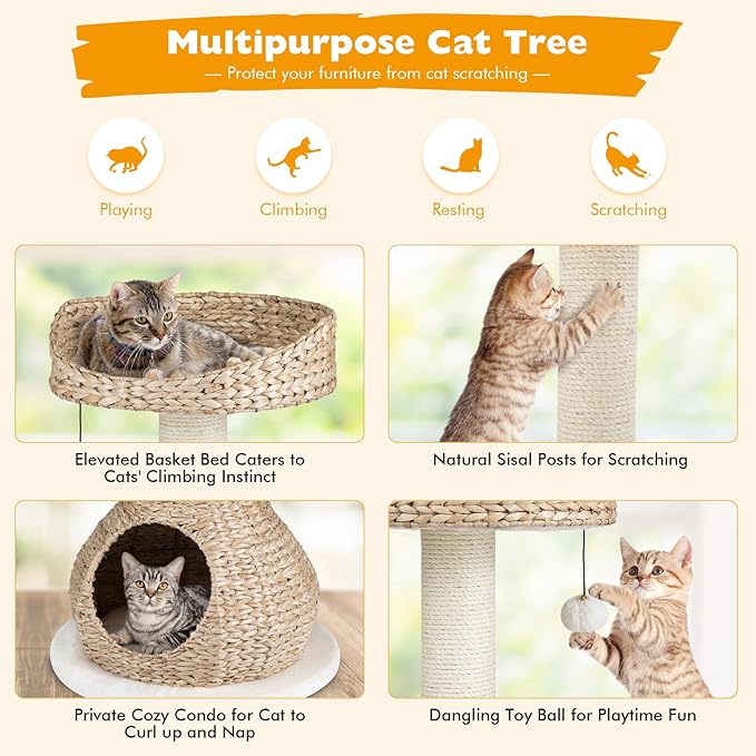 Tangkula Modern Cat Tree, Small Cat Tower - Image 5
