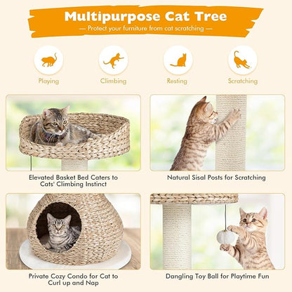 Tangkula Modern Cat Tree, Small Cat Tower - Image 5