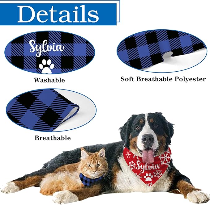 Custom Dog Bandana Personalized Puppy Bandana Customized Name Neckwear Bandanas - Image 5