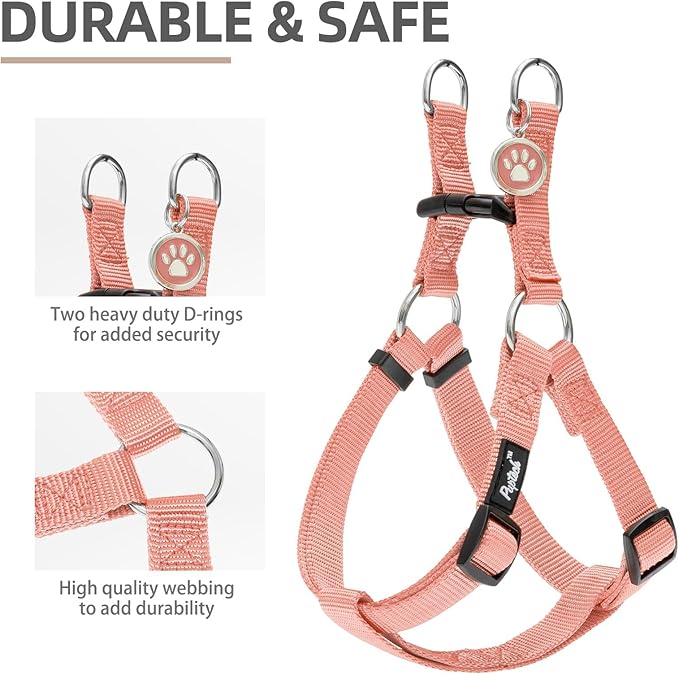 PUPTECK No Pull Dog Harness Soft Adjustable Basic Nylon Step in Puppy Vest - Image 2