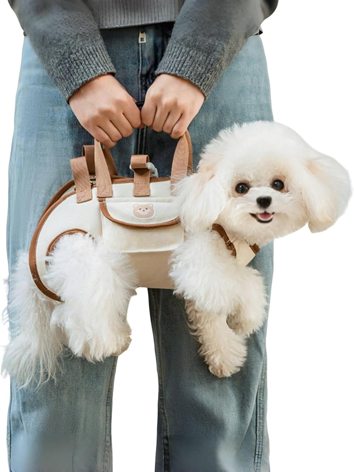 Portable Breathable Pet Carrier Sling & Backpack for Dogs & Cats, Adjustable Full-Body Harness with Traction Leash, Crossbody & Car-Friendly (XL)