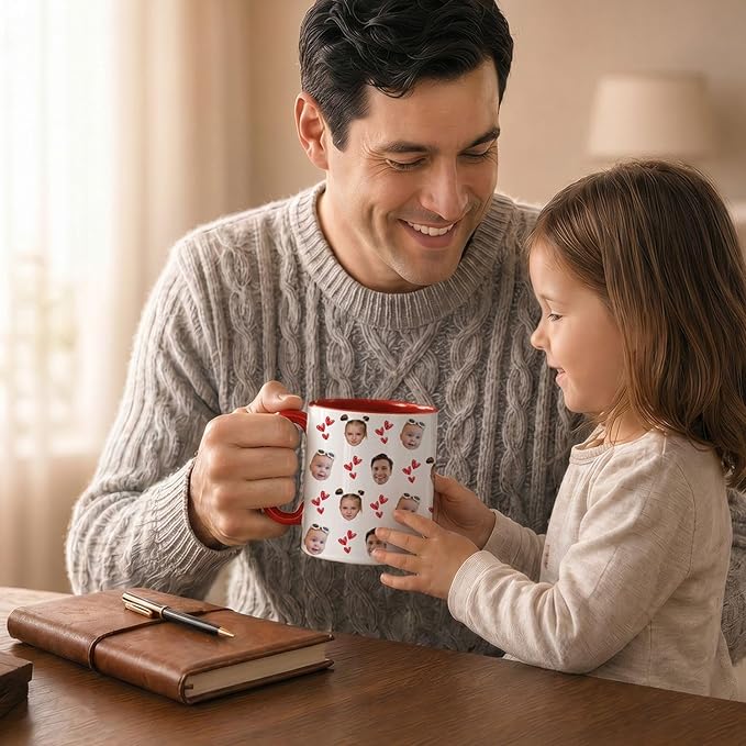 Personalized Face Mug for Dad, Custom Photo Coffee Mug - Image 3