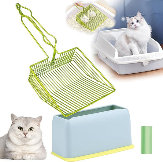 DHXYZZB Cat Litter Scoop with Holder, Metal Cat Litter Scoop Deep Shovel Kitty by DHXYZZBBetterlivingwithpet