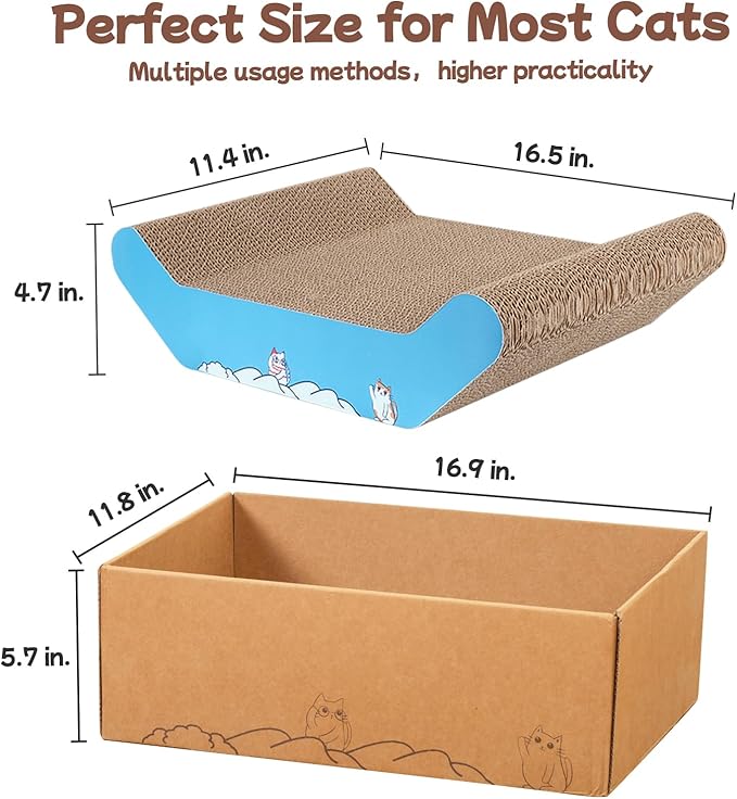 Cardboard Cat Scratcher Bed 16.9 Inch Cat Scratch Box - Image 4