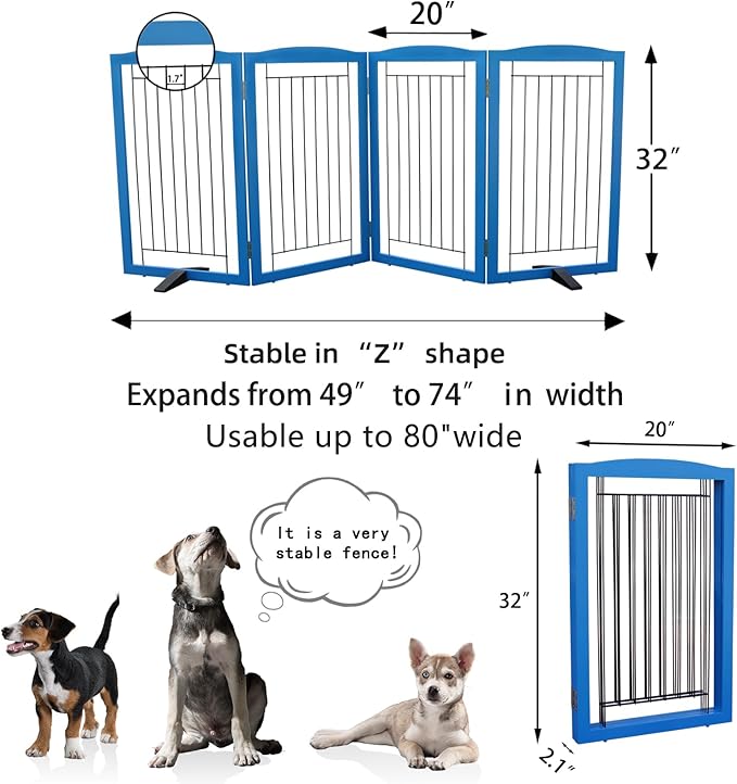 ZJSF Freestanding Dog Fence Indoor, Foldable Dog Gate - Image 7